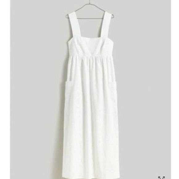 Madewell Dresses & Skirts - Madewell Eyelet Midi Dress Womens 12 White Excellent Seersucker Back Cutout